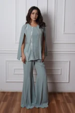 Red Side Pleated Co-ord