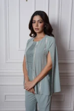 Red Side Pleated Co-ord