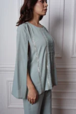 Red Side Pleated Co-ord