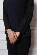 Embroidered Shoulder Pleat Set