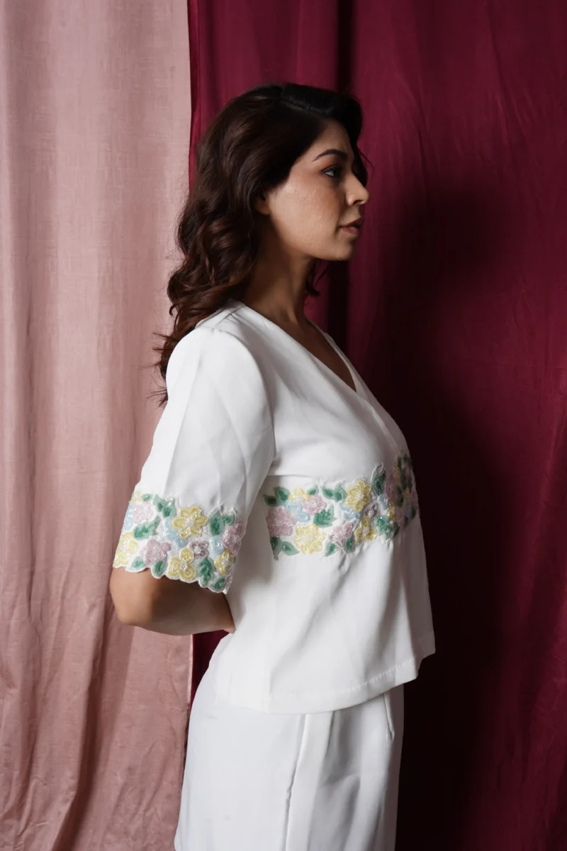 White Intricate Floral Set