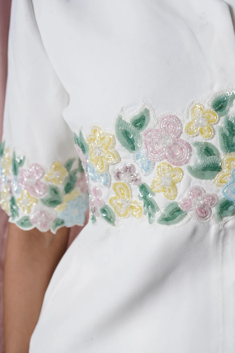 White Intricate Floral Set